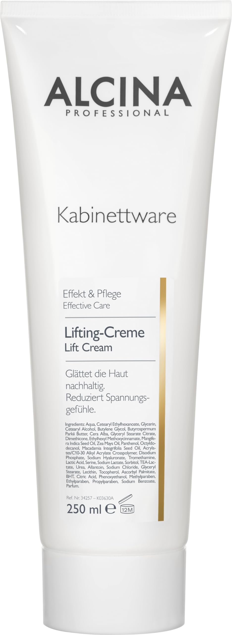 ALCINA Lifting-Creme - 1 x 250 ml - Effekt & Pflege - Glättet die Haut nachhaltig - Linien und Fältchen erscheinen gemildert - Mit Macadamia-, Pfirsichkernöl und Hyaluronsäure