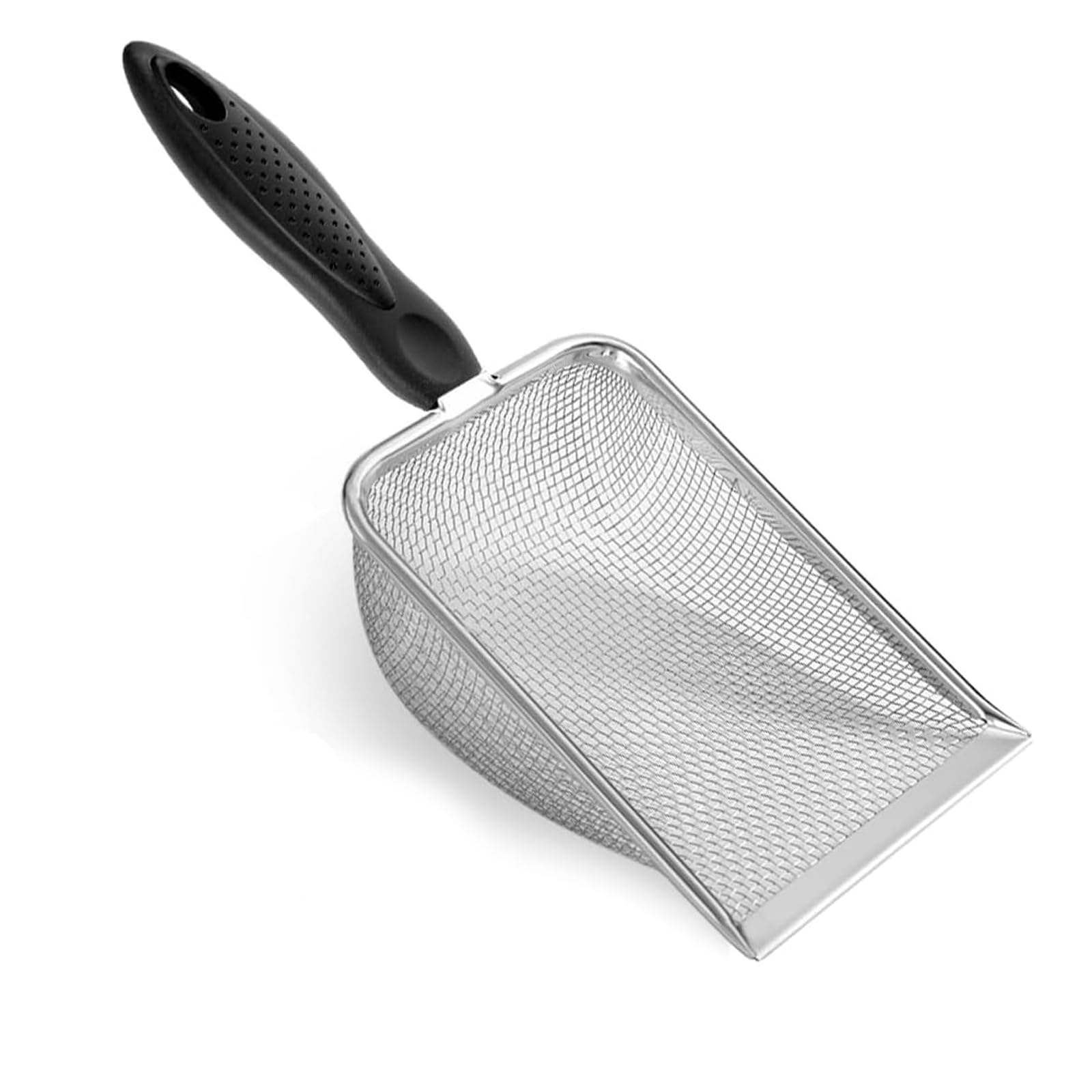 EujRcf Cat Litter Scoop, Poop Scoop Cat Litter, Litter Cleaner Corner Scoop, Stainless Steel Fine Mesh Litter Scoop, Reptile Terrarium Sand Waste, Cleaning Tool