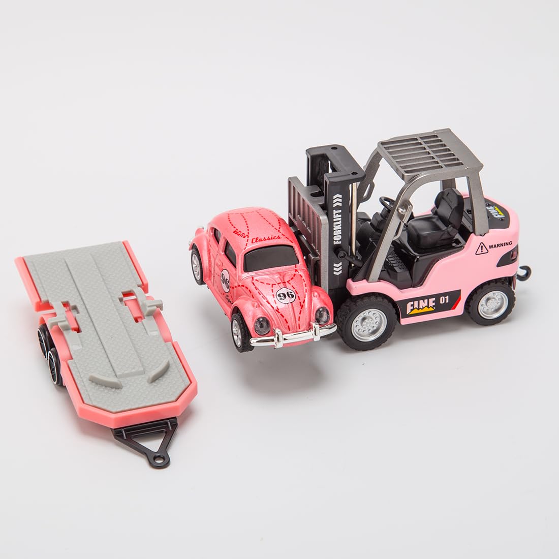 Carrello elevatore in scala 1/64 telecomandato, 2,4 G Mini carrello elevatore, gancio di carico funzionante e forchette, accessori per pallet, modello da collezione per adulti