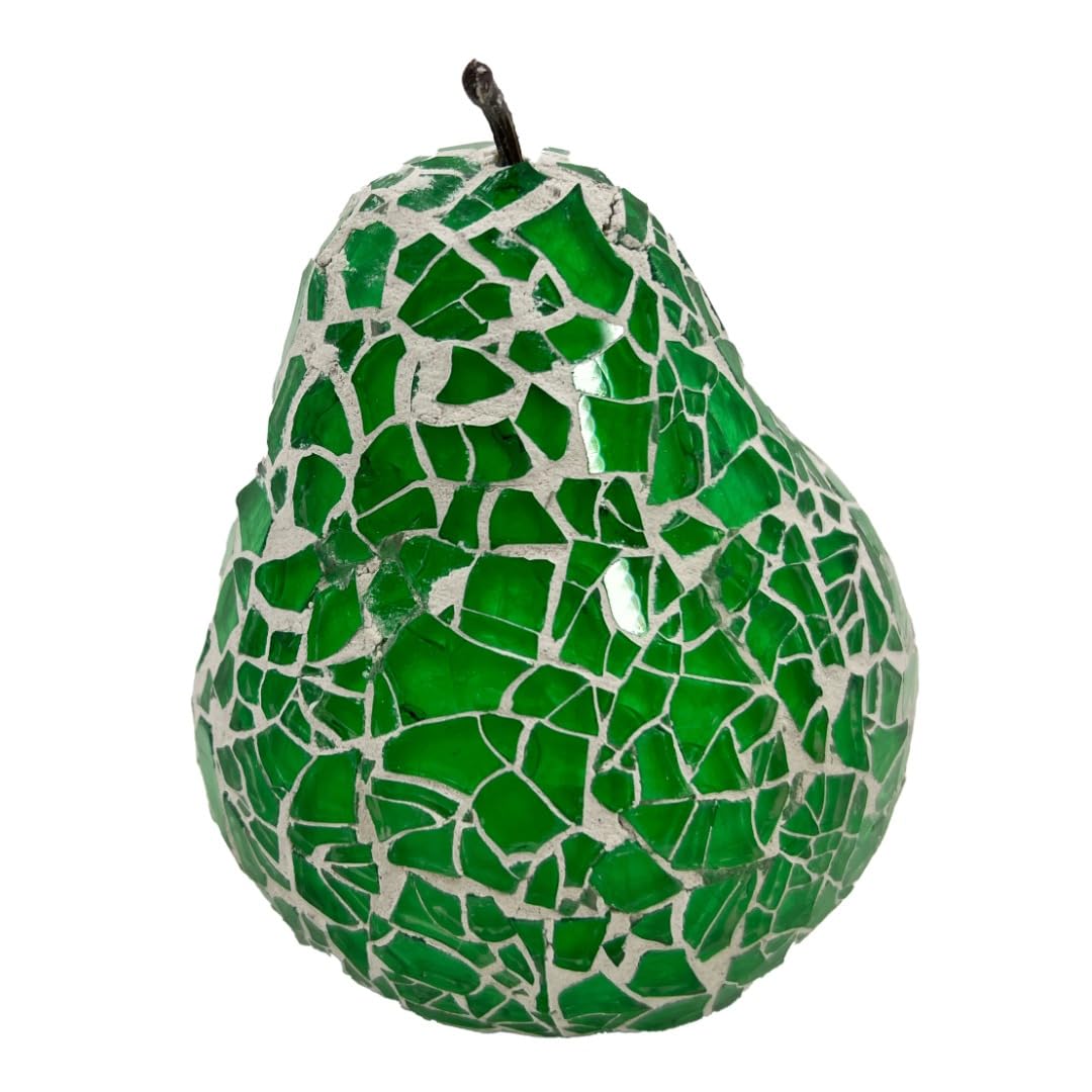 Angraves Green Mosaic Glass Pear (Green) Home Decorative Decor Fruit Display Piece Gift
