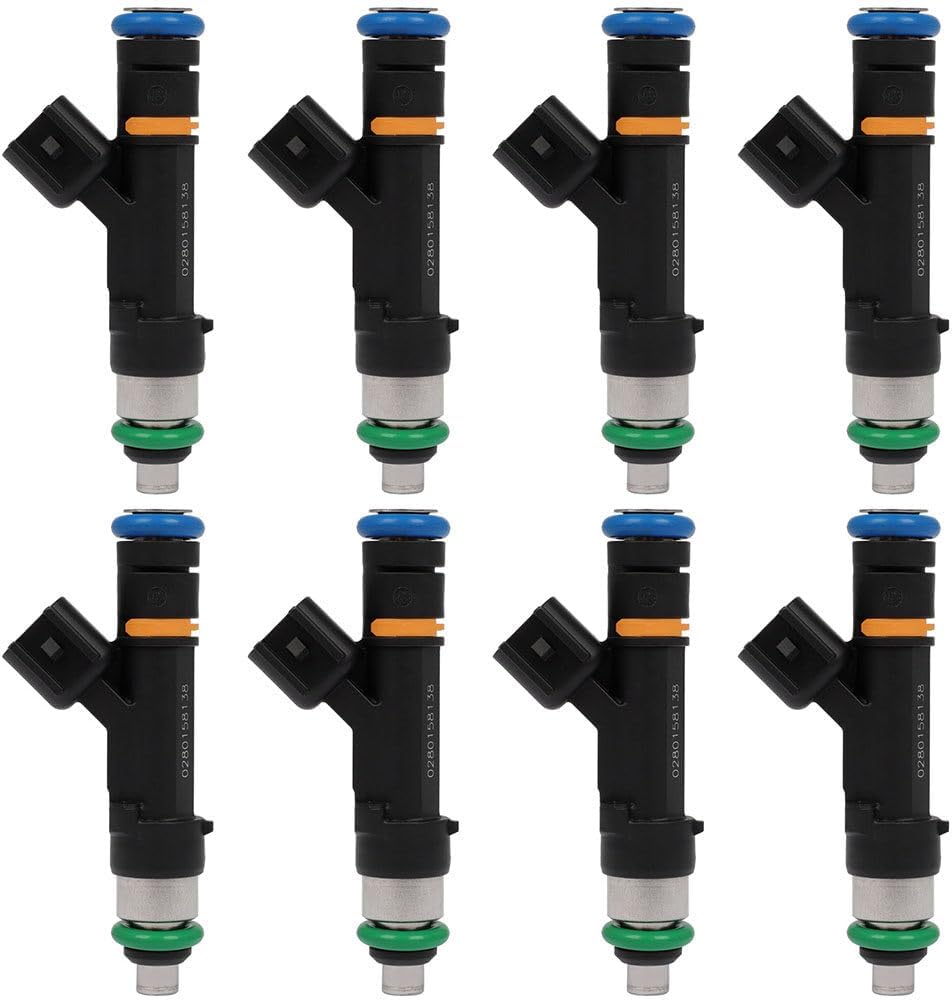 Injectors Kit,SCITOO 4 Holes Fuel Injector fit for 04-09 for Ford for E-150/ for E-250/ for E-350 Super Duty, 04-05 for Ford for E-150 Club Wagon/for E-350 Club Wagon, Set of 8