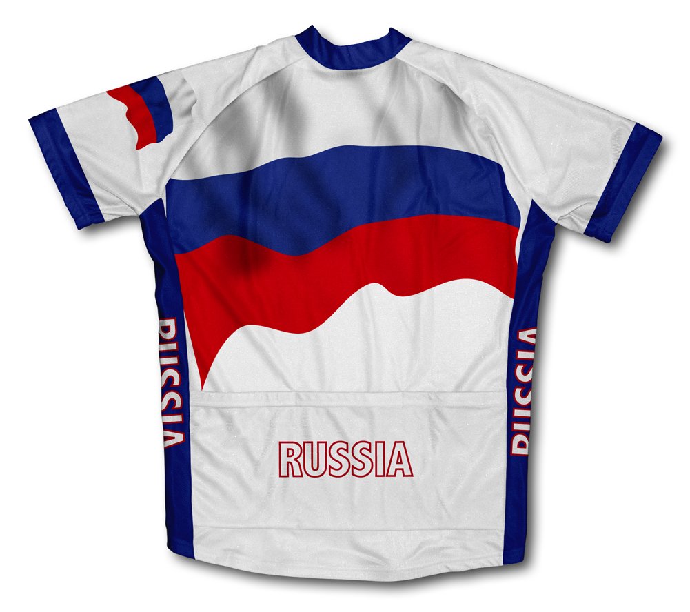 Russia Flag Short Sleeve Cycling Jersey for Men - Size 4XL