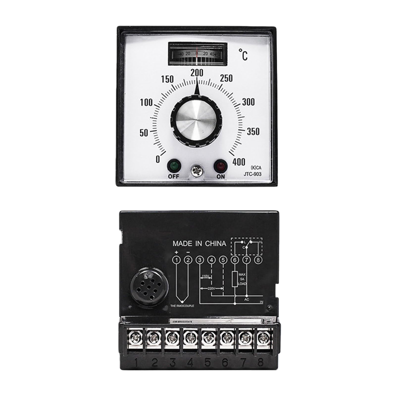 Elnwnnkc Digital Temperature Controller with Thermocouple Input and Overheat Protections Metal Texture for Home Appliances Microwave Oven Temperature Controller