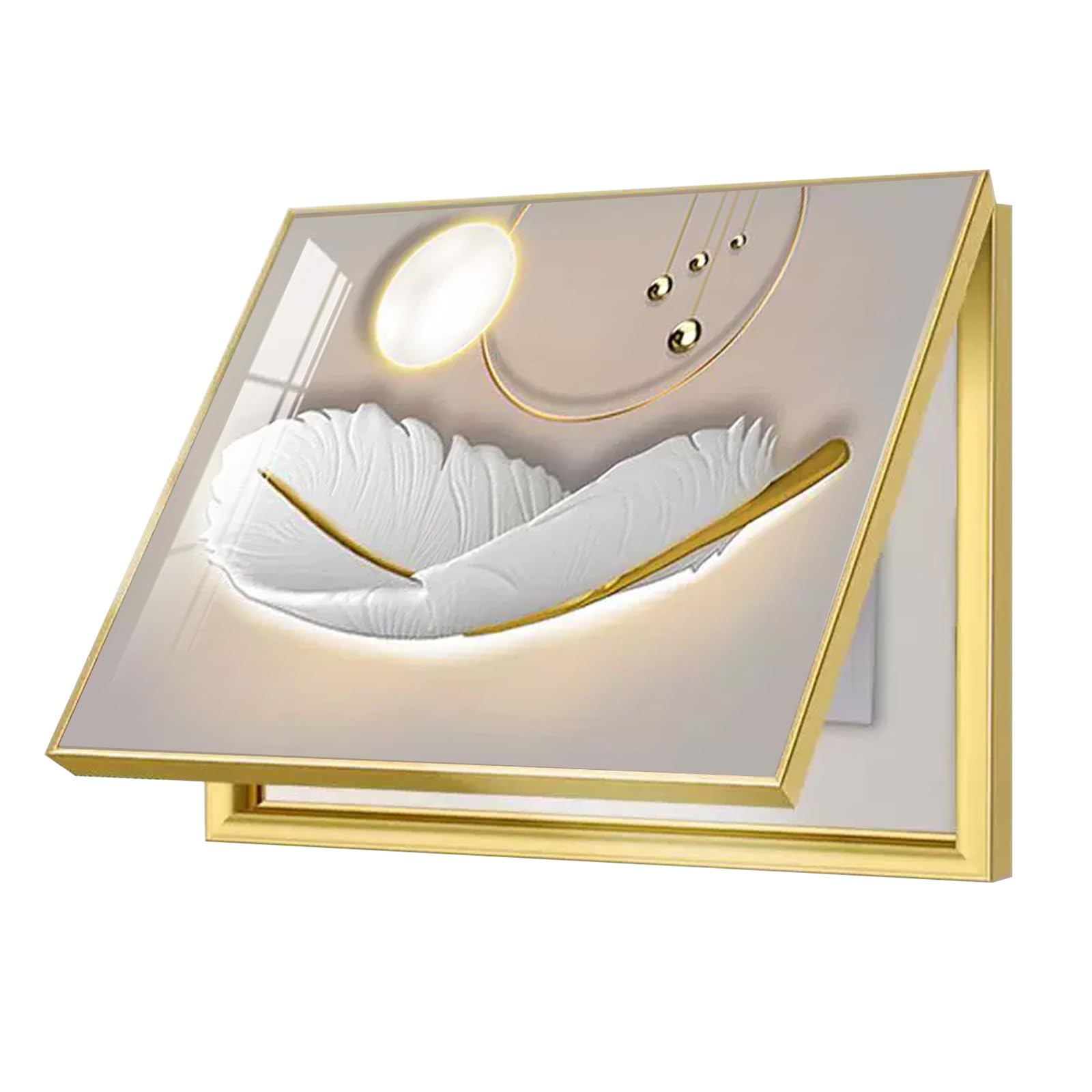 Housse de compteur électrique plume 40x60 cm pour salon