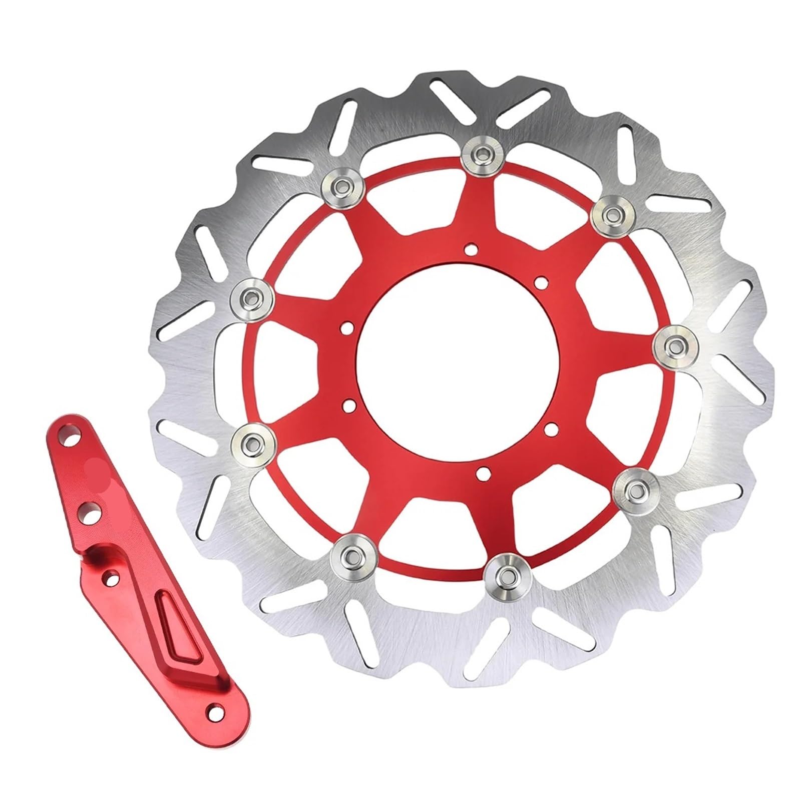 Motocyklowe tarcze hamulcowe 320 mm przednia pływająca tarcza hamulcowa pasująca do Honda CR125 CR250 CRF250R CRF450R CRF450R CRF250X CRF250RX CRF450RX itp.(2 set Red)