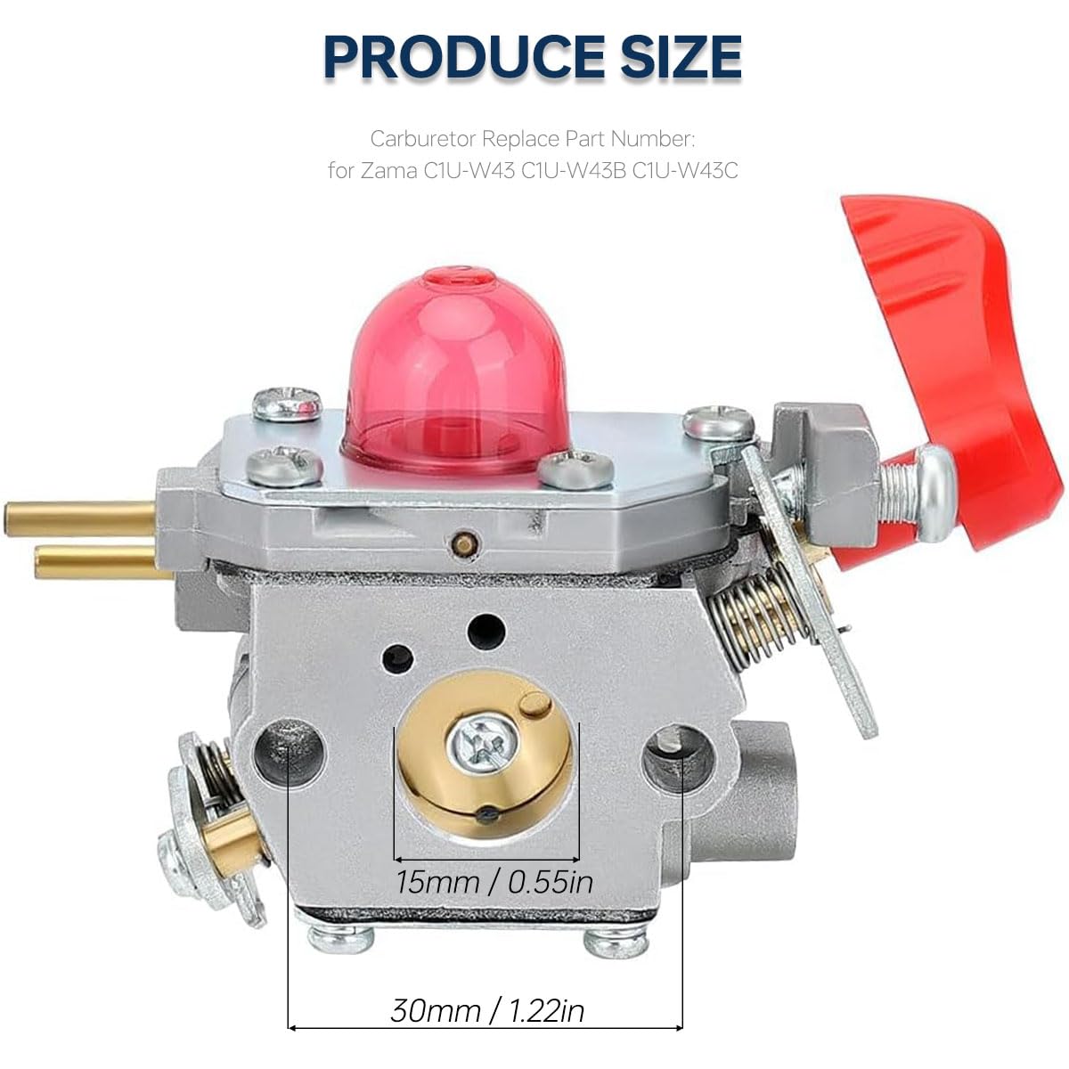 ZAMDOE Carburador C1U-W43A BVM200FE compatible para Craftsman 358794700 358794750 358794751 358794761 GBV345 Soplador de hojas, reemplazo para Poulan 545081857 para ZAMA C1U-W43 C1U-W43B C1U-W43C Carb