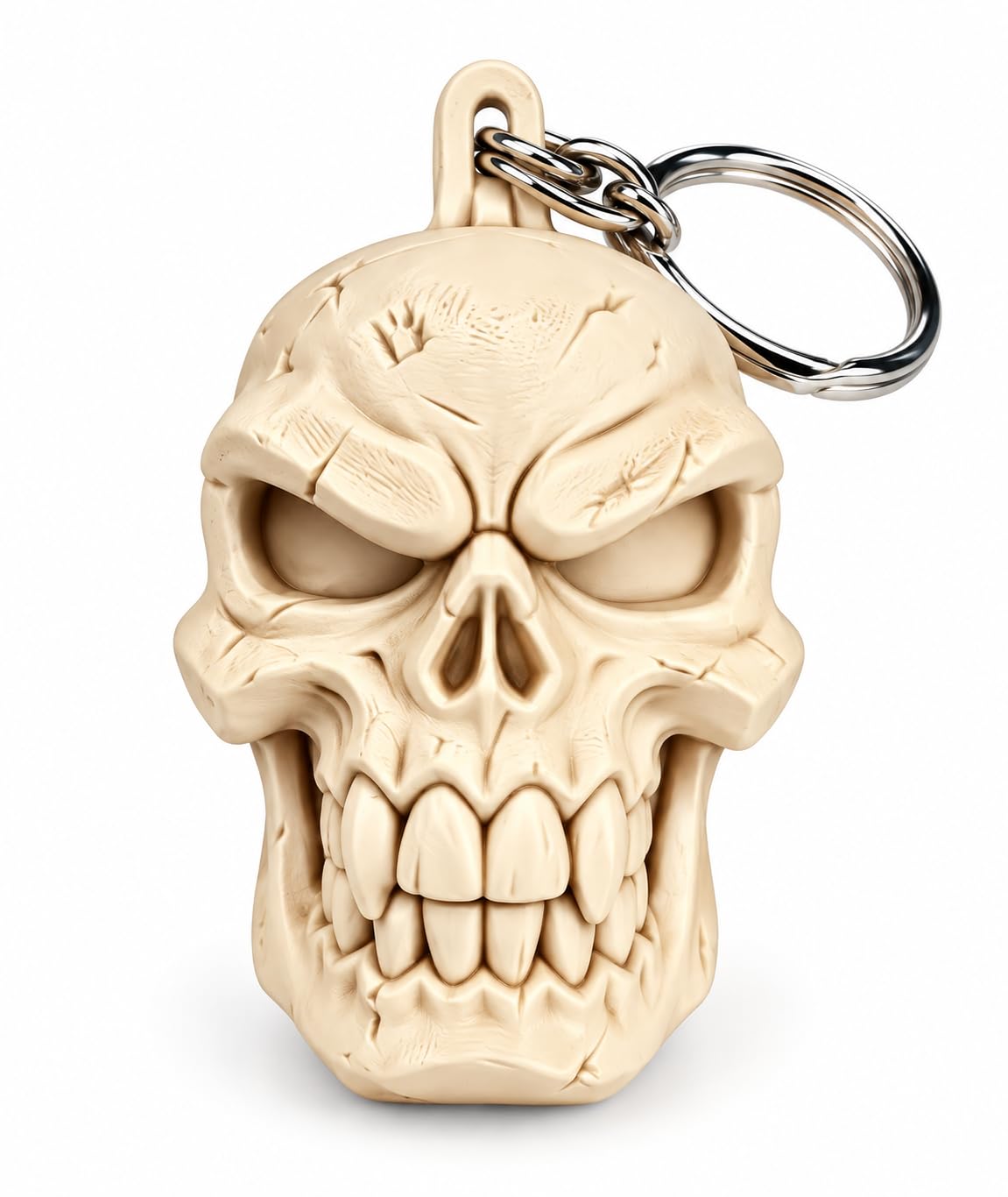Roen skull keychain V系 平成 y2k Skull Keychain with Metal Chain and Split Key Ring | Detailed