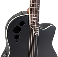 Vista 6 de Applause Elite AE44-5S - Guitarra electroacústica de profundidad media de cuerpo recortado, negro satinado