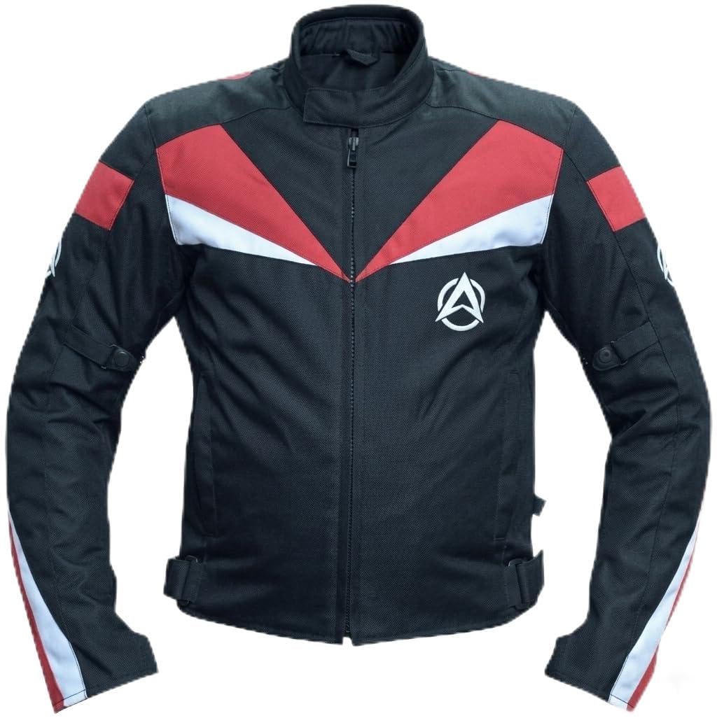 ONEX Waterproof Motorbike Jacket for Men CE Protected Touring Riding Jacket Windproof (UK, Alpha, XXL, 3XL, Regular, Regular, Red)