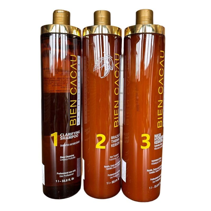 Sistema de alisado brasileño de queratina Bien Cacau para el cabello