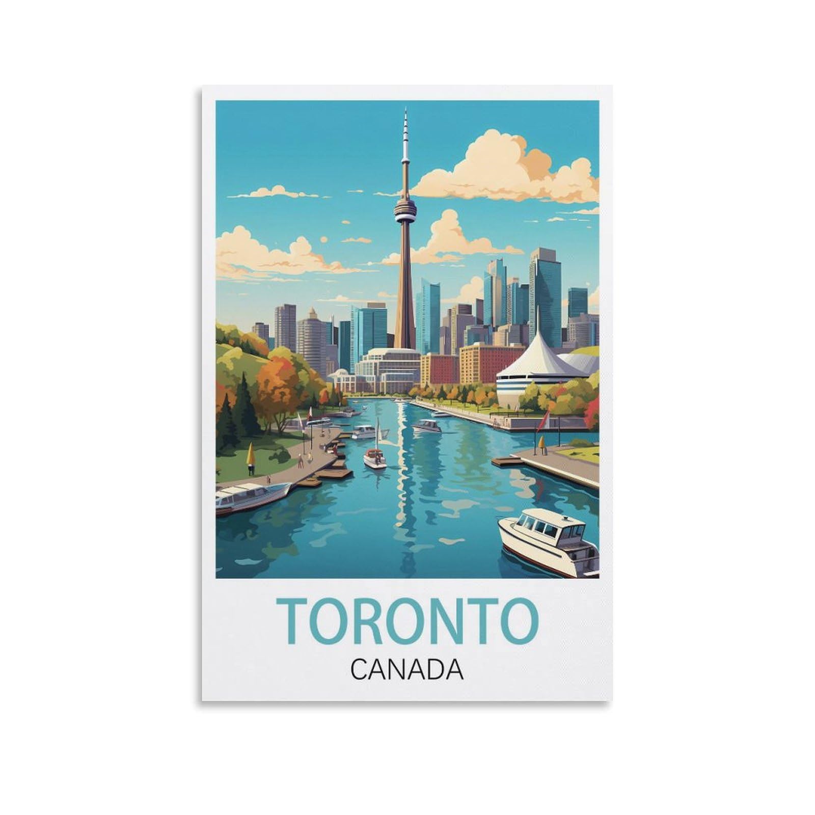 Zzhhegn Unframe-Style Toronto Canada Vintage Travel Poster 08X12inch(20X30cm) Canvas Art Poster And Wall Art Picture Print Modern Family Bedroom Decor Posters