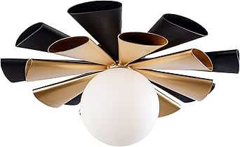 Varaluz Daphne 1-Lt Convertible Flush Mount - Ceiling Light - Matte Black/French Gold
