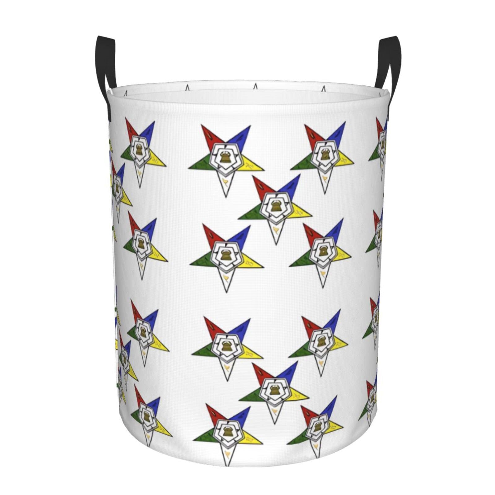 S Circular Hamper Stars Eastern Stars Print Storage Basket for Home