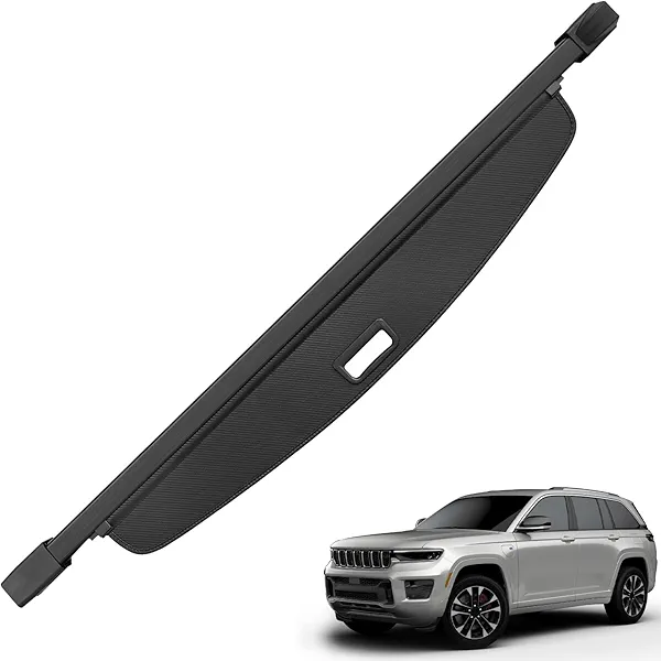 Blycorul Trunk Cargo Cover for Jeep Grand Cherokee(2 Row;WL) 4XE 2022-2025,Anti-Peeping Retractable Cargo Cover for Security Shade,Privacy Screen with Carbon Fiber Texture,Grand Cherokee Accessories