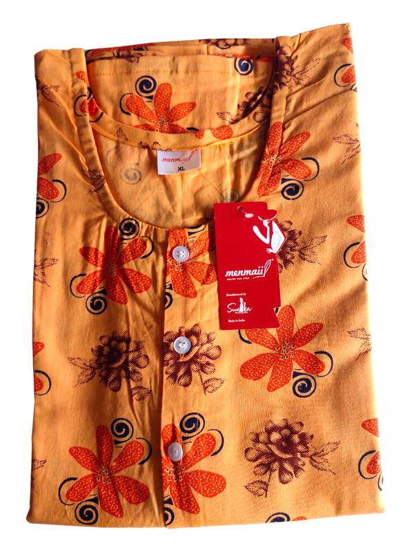 Image of MENMAII Women's [L-4XL] Full Open /Front Buttoned [a Kind of Adaptive Clothing] Multipurpose Nighty for Maternity /Pregnancy /Elderly /Patient /Feeding /Hospital Purpose Nighty Calf Length