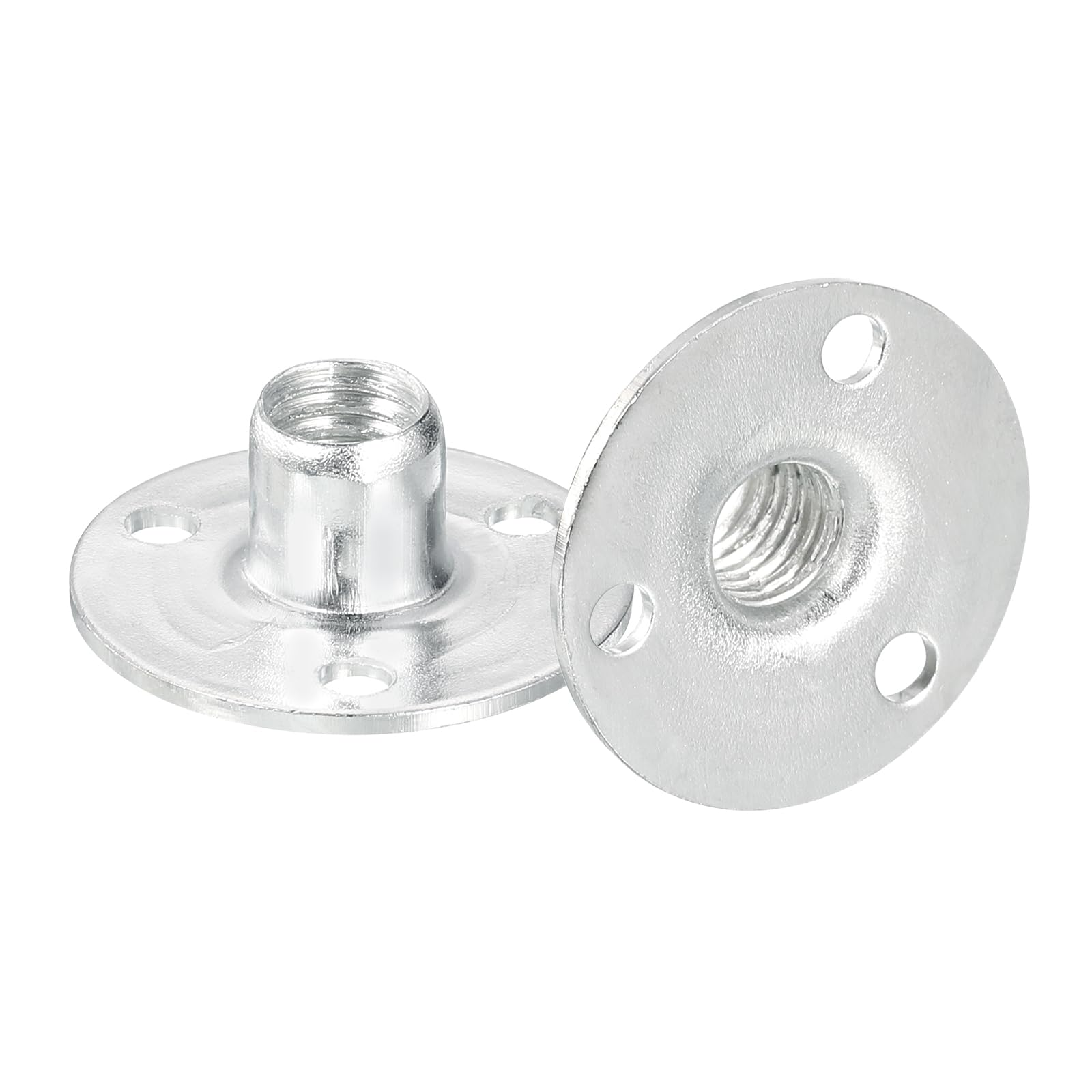 QUARKZMAN Dado T Foro Brad M8, Dadi T Avvitati Base Tonda Acciaio Carbonio da 12pz Dadi Inserto Filettato Femmina Flangia Hardware per Mobili, M8x28x1.2mm
