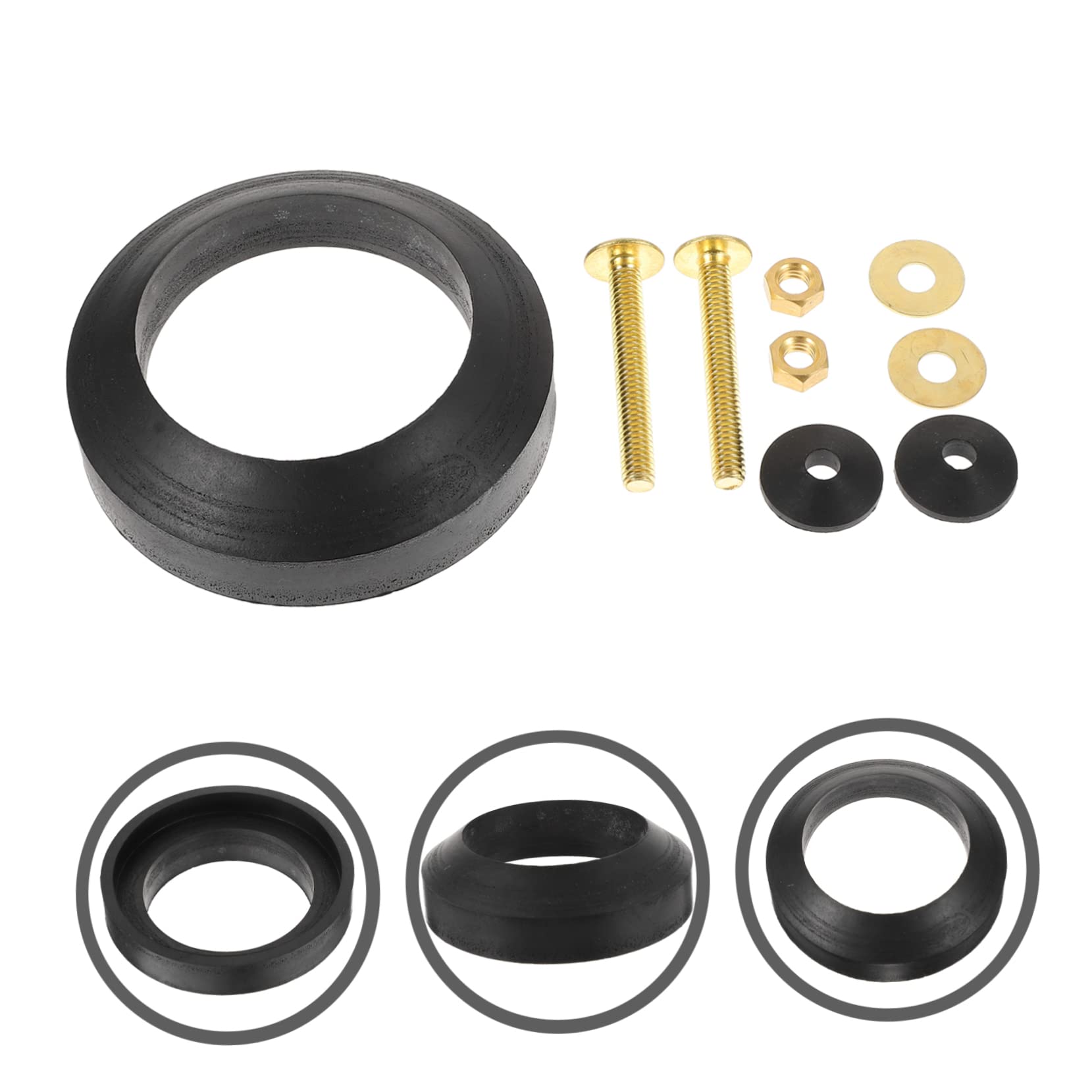 VILLCASE 3 Set Accessori per Riparazione Wc Kit Guarnizione per Cisterni Fissaggio e Accoppiamento per Serbatoi Materiale Alta Facile da Installare