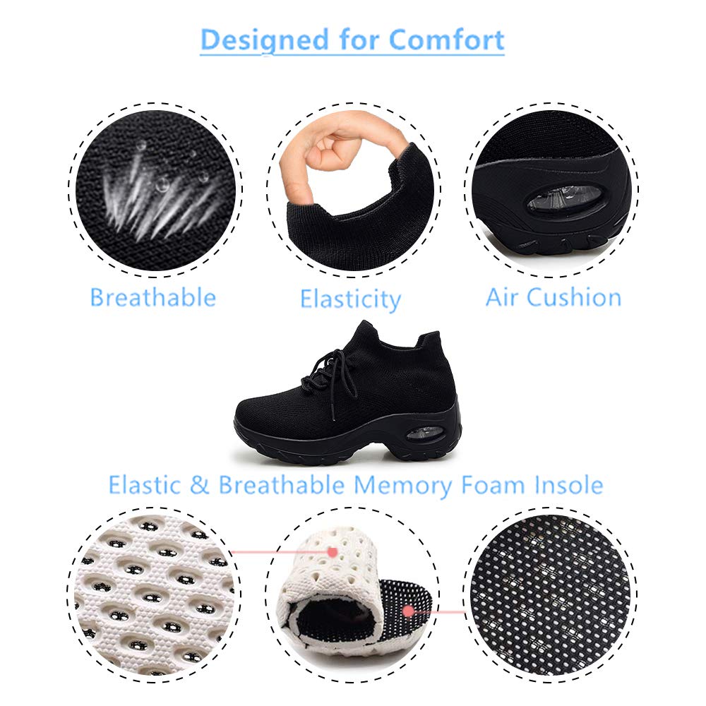 Hitmars Scarpe Ginnastica Donna Sneakers Running Camminata Corsa Basse Air Traspiranti Sportive Nero Blu Rosa Cachi Bianca Taglia 35-44