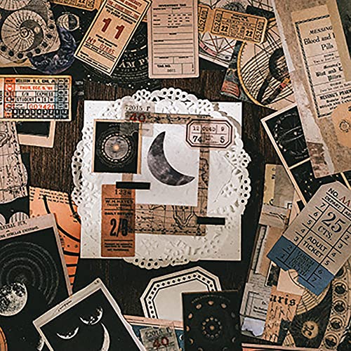 Maxleaf 200Pcs Vintage Style Moon Planets Time Universe Maps Washi Paper Stickers Bullets Journals Decoration Material Pack For Diy Scrapbook Album Decoration (Map And Universe) #TOP3