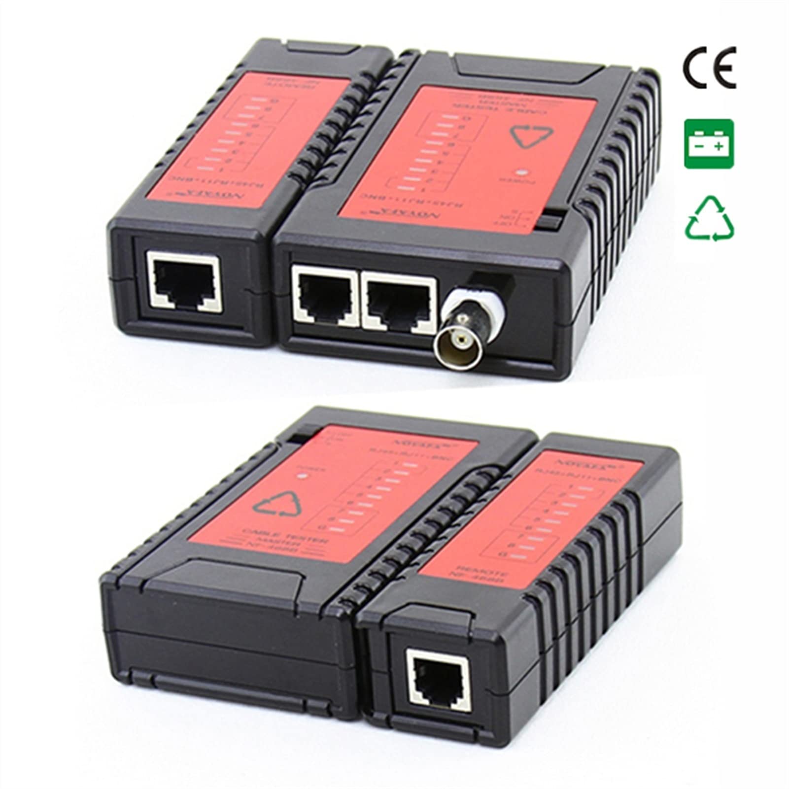 Detector de pared, Probador de cable de red NF-468B RJ45 RJ11 BNC LAN Wire Tester Detector Test de prueba remota Herramienta de redes profesionales
