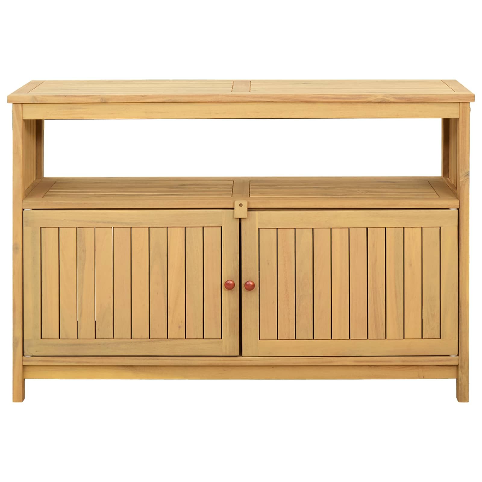 vidaXL Gartenkonsole Tisch Helles Akazienholz 110 x 35 x 75 cm, Garten, Rechteckig, Rustikal, Langlebig, Genügend Platz für die Aufbewahrung und Organisation von Werkzeugen und Zubehör auch in engen R
