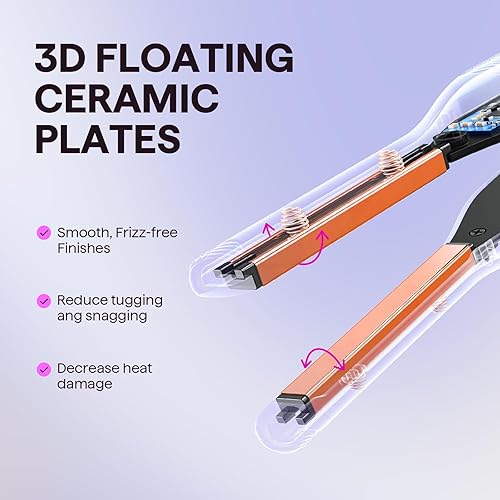 Miniatura 5 de Wavytalk Plancha plana pequeña de 310 pulgadas, plancha plana para cabello corto, corte Pixie y flequillo, rizador para cabello corto, mini plancha