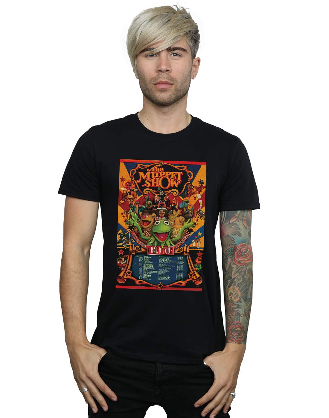 Absolute Cult Men's Black Disney The Muppets The Muppet Show Poster T-Shirt X-Large