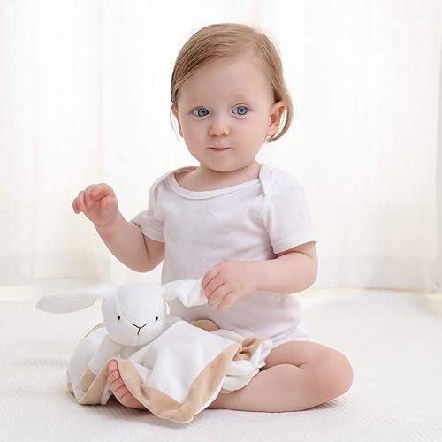 Miniatura 7 de Apricot Lamb Manta de seguridad unisex de conejo blanco para bebé, manta para cama de bebé, manta de peluche para recién nacido (conejo blanco, 14