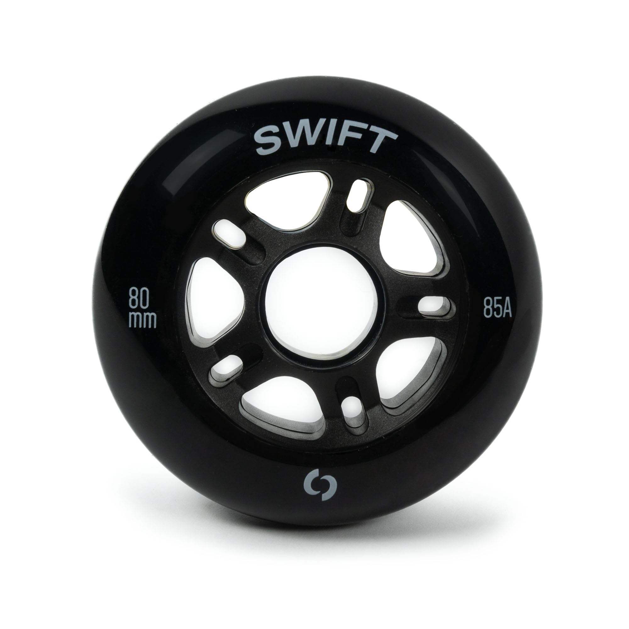 Switch Ruote per roller, 8 pezzi, 80 mm, 85 A/68 mm, 88 A, con cuscinetti ABEC 9, in linea, colore nero