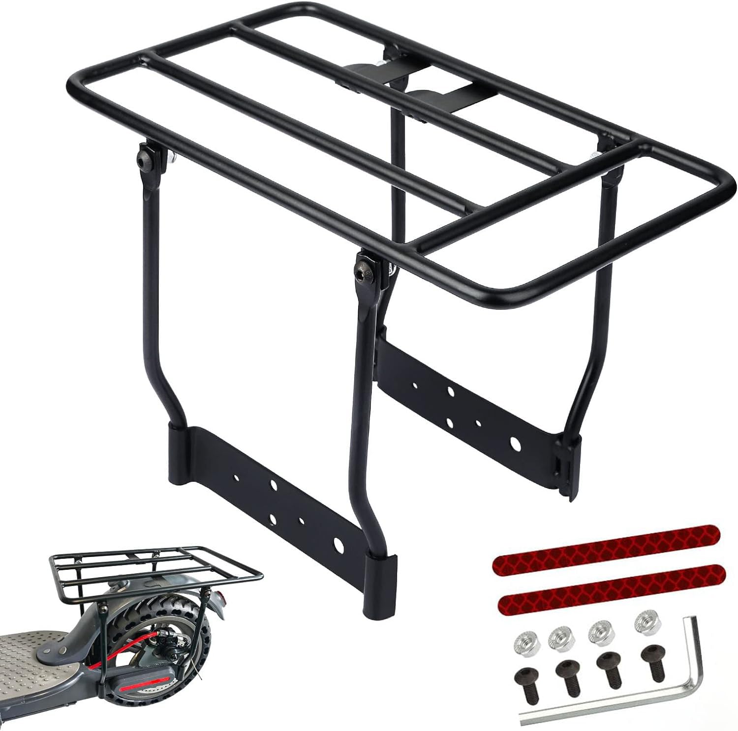 E Scooter Portaequipajes trasero Rack Compatible con Xiaomi M365/Pro2 MAX G30 Essential Scooter eléctrico grueso de acero sólido trasero estante de almacenamiento fácil de instalar accesorios para