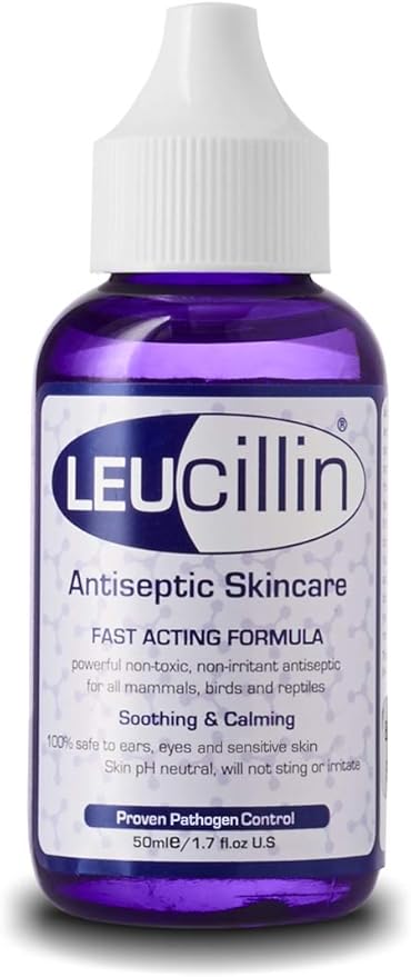 Leucillin Natural Antiseptic Spray - Antibacterial Antifungal Antiviral for Dogs Cats All Animals Itchy Skin Minor Wound Care and Skin Health | 50ml