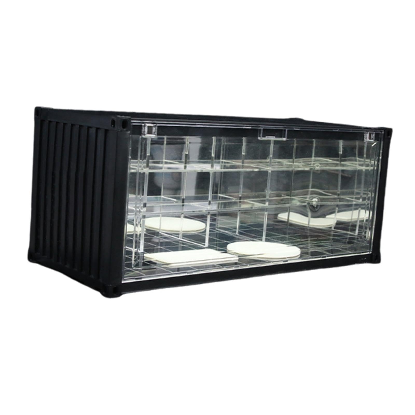 Vitrina Expositora Coche Escala 1/64 con Luz - Estructura PP Robusta, 38.7x16x16.5cm, Decoración Escritorio Coleccionables