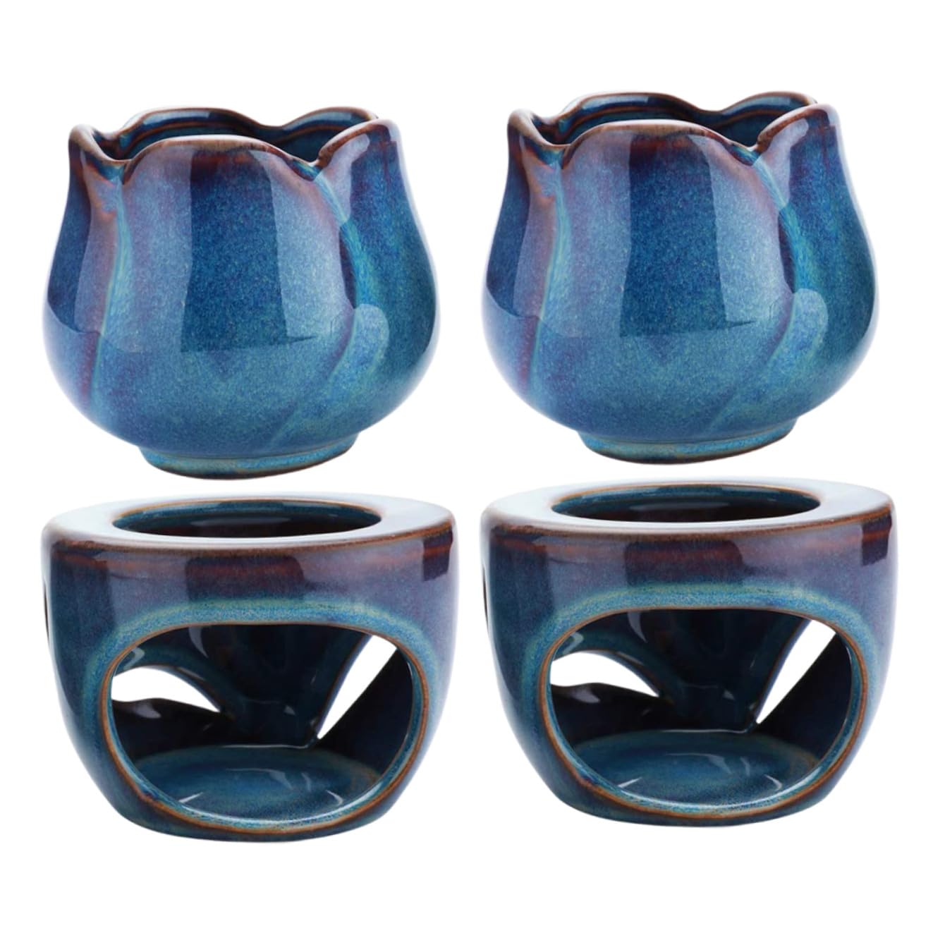 Gatuida Diffuseur de Parfum en Céramique Bleu pour Aromathérapie et Purification d'air, Bougeoir Décoratif Maison et Séances de Yoga Couleur Aléatoire