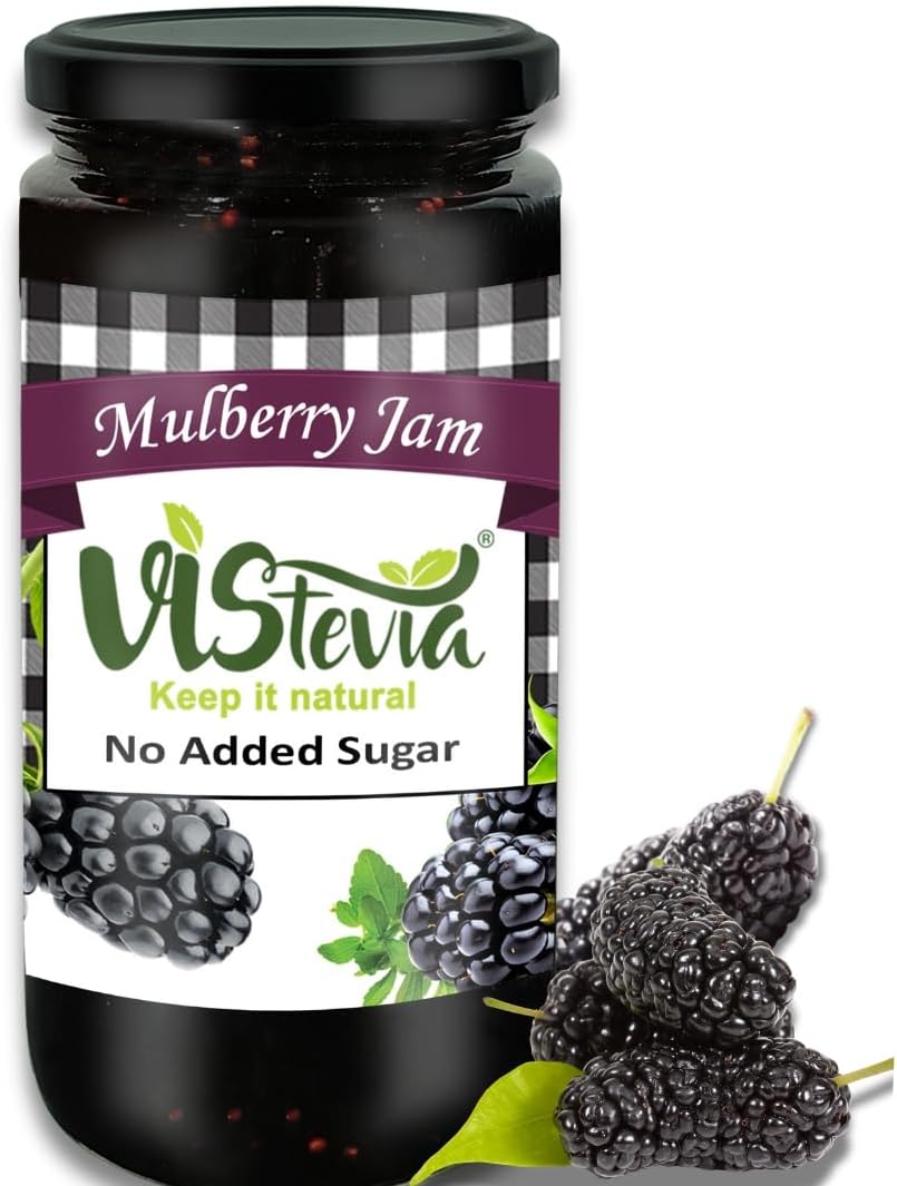 - Vistevia Sugar Free Mulberry Jam, Diabetic and Keto Friendly - Sweetened Naturally With Stevia, More Than 60% Mulberry Content - Delicious To Taste, Pack of 1 (400G)
