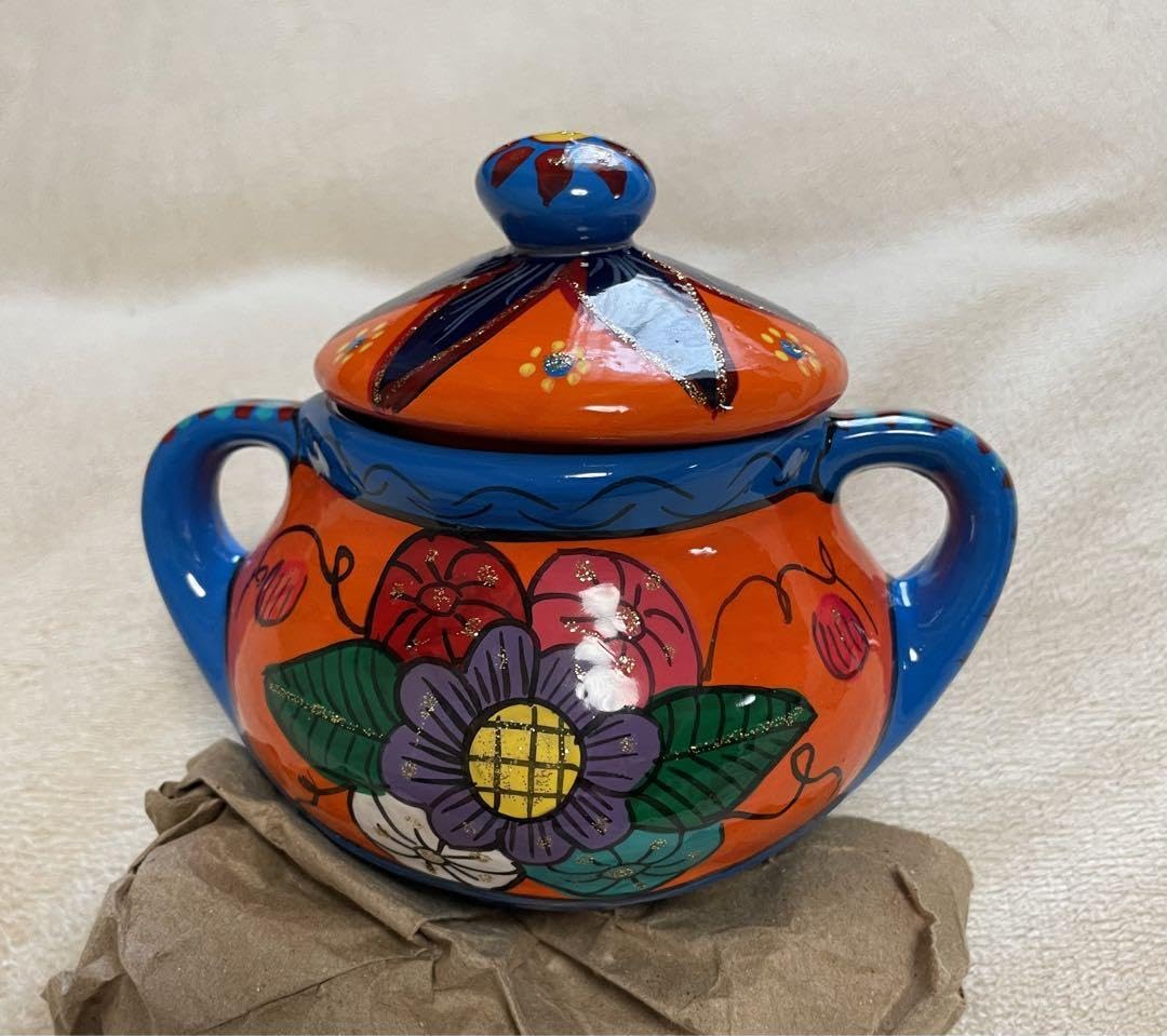 レア　ポット　高級　陶器　メキシコ　職人の手作り レアポット高級陶器メキシコ職人の手作り