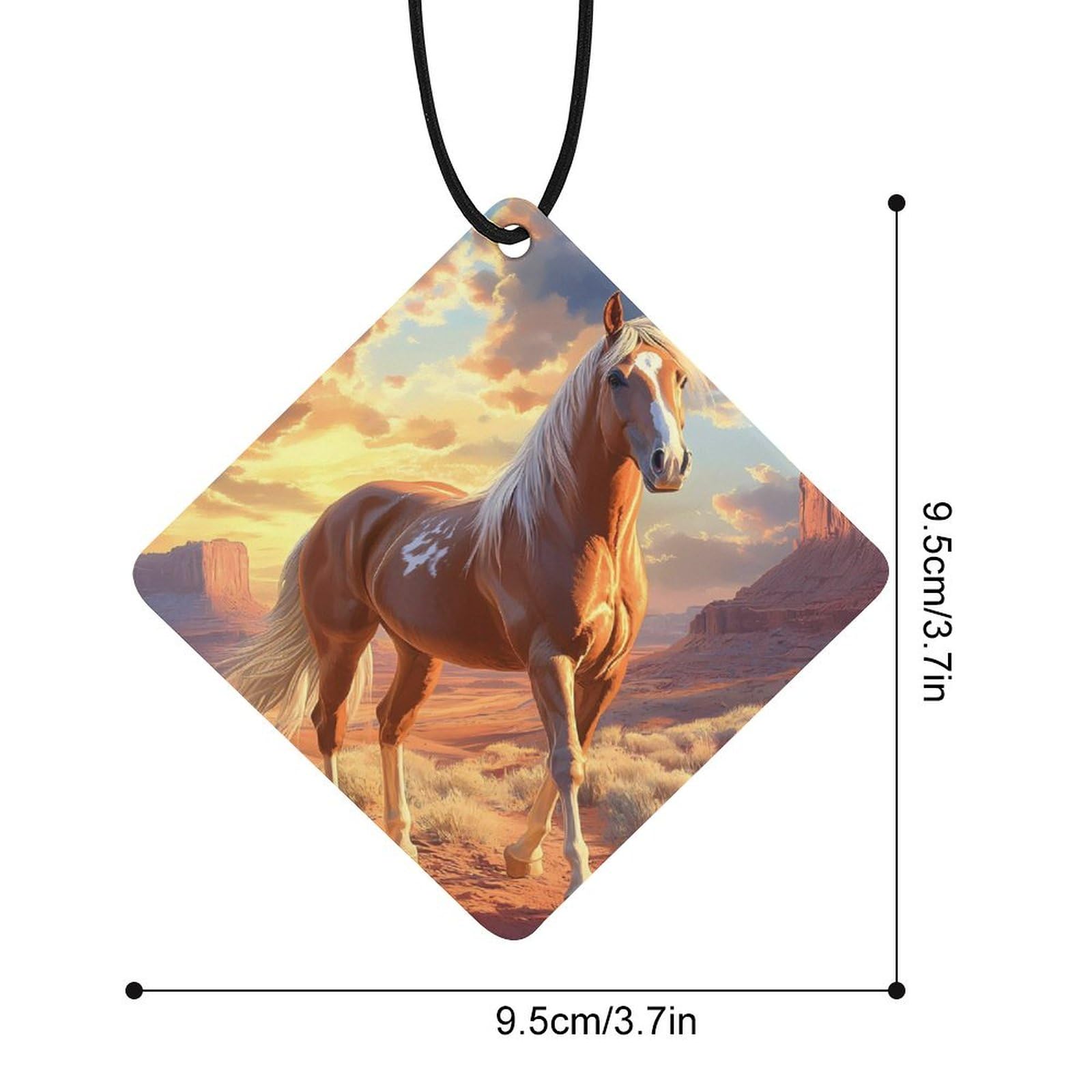 Horse Car Air Freshener Hanging Aromatherapy Tablets for Car Accessories Rhombus