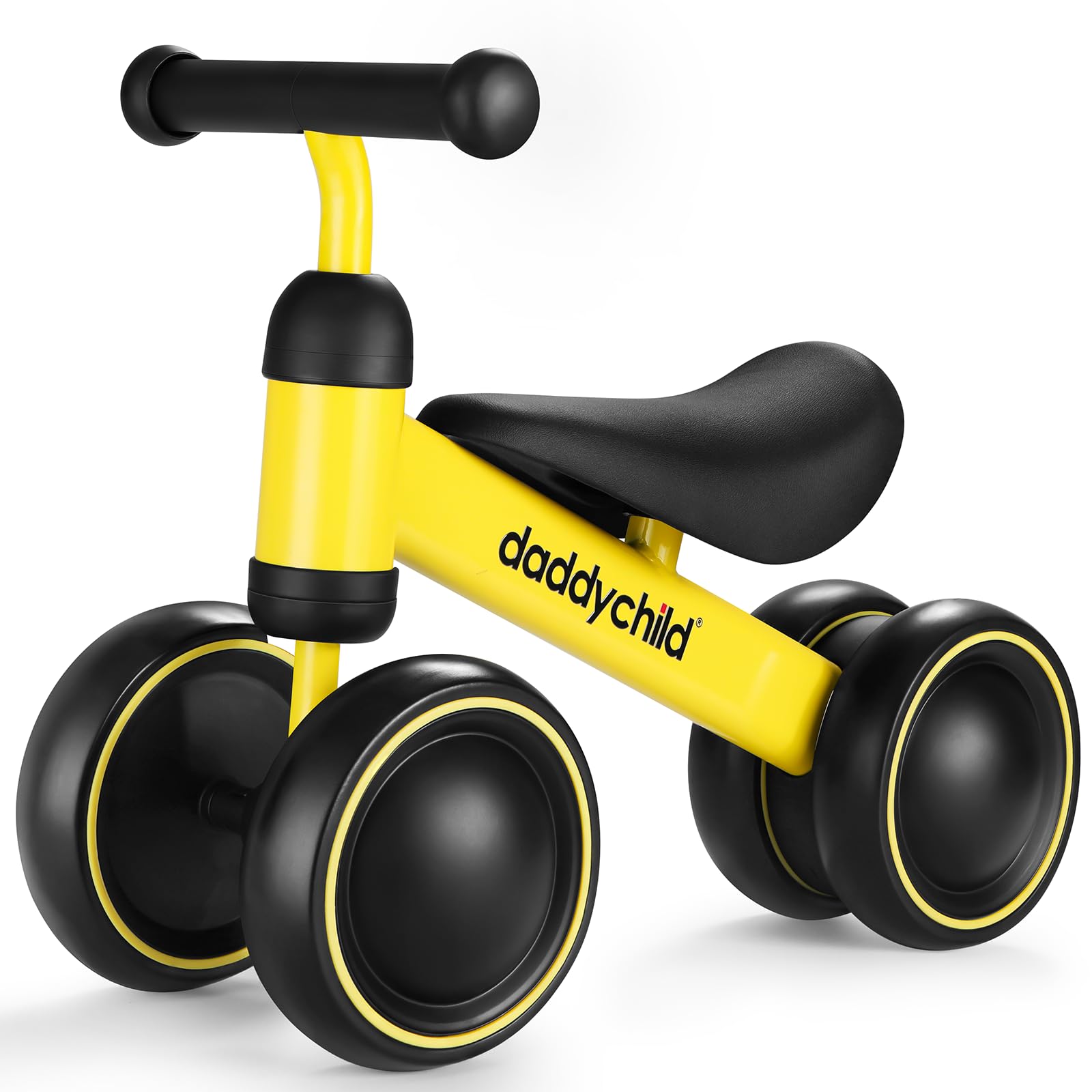 Baby Balance Bike for 12-24 Month Toddler, Toys for 1 Year Old Kids, No Pedal Infant 4 Wheels Baby Walker, Ride On Toys for Boys & Girls, Best First Birthday Gifts Children (Yellow)