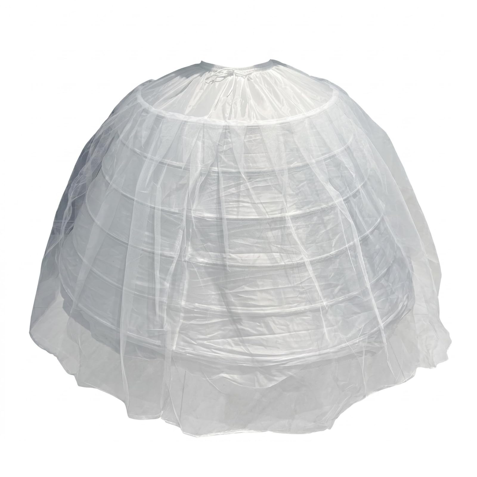 Sottogonna da Sposa Crinolina Ampia Sei Cerchi Telaio in Acciaio Tulle Traslucido Vita Arricciata Regolabile per Formale E Voluminosa Adatta a Matrimonio Danza Esibizioni
