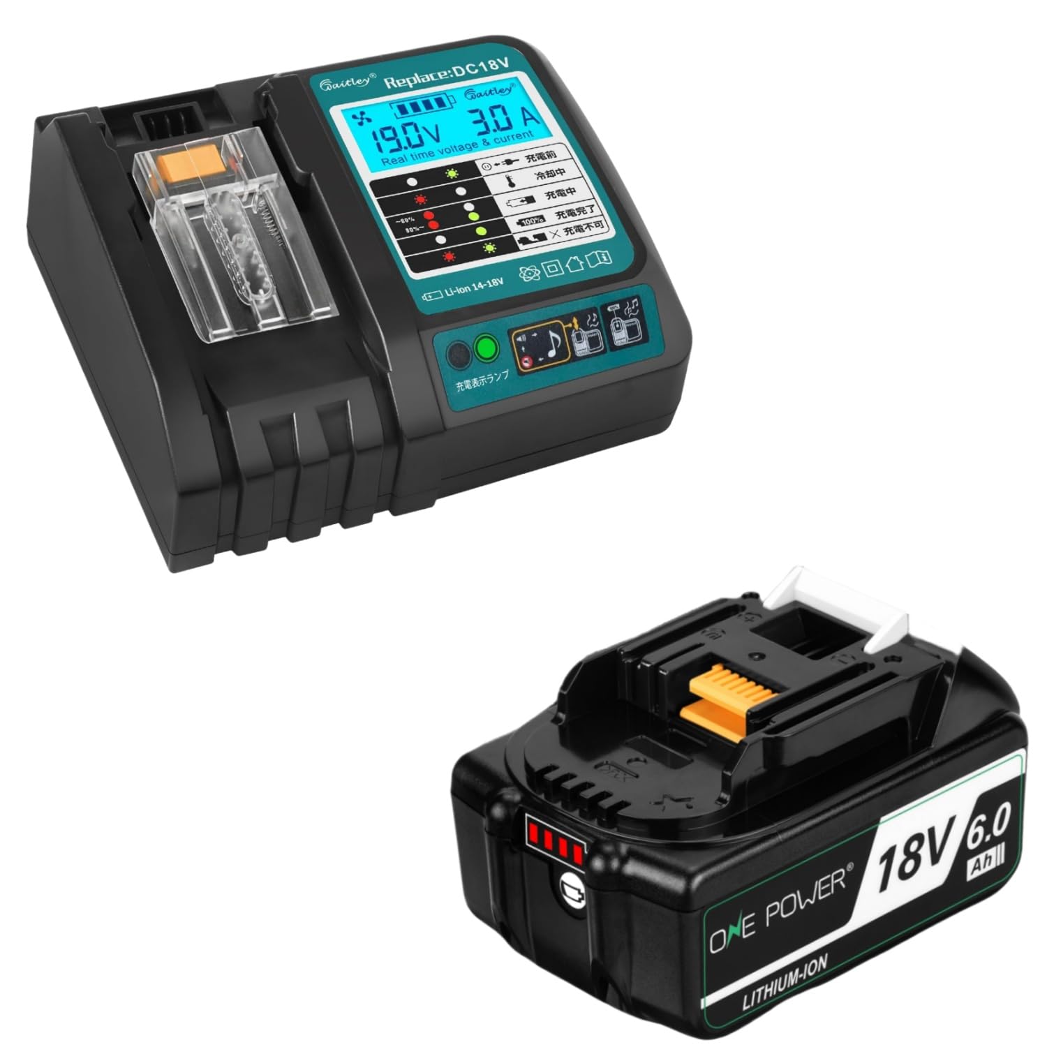 Amazon.co.jp: マキタ 18V バッテリー 充電器セット 6.0Ah BL1860B