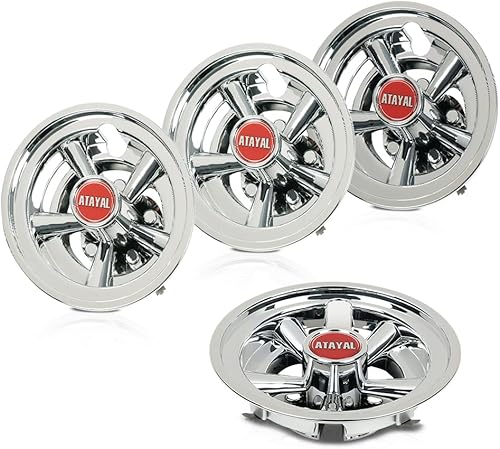 CHEDA Juego de 4 fundas para ruedas de carrito de golf, 8 pulgadas, color plateado, compatibles con EZGO, Club Car y Yamaha con ruedas de acero