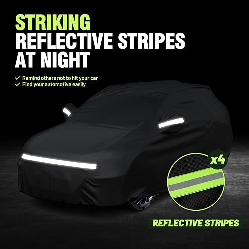 Miniatura 7 de Favoto - Funda de coche de 6 capas para SUV - Impermeable para todo tipo de clima para automóviles, protección contra polvo, lluvia, sol y nieve