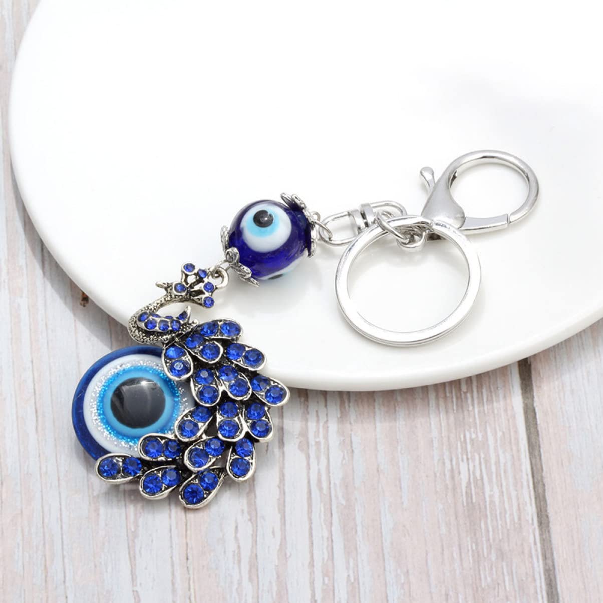 LIFKOME Peacock Evil Eye Schlüsselanhänger Robust und Multifunktionales Design als Schlüssel oder Hängeornament Kreative für Taschen und Schlüsselbunde