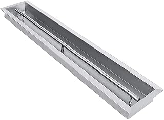 VEVOR Fill-in Fire Pit Pan Burner Natural Gas Fire Pit Burner 48x6 Inch Fire Pit Pan 8.3 LBS Stainless Steel Fill in Pan Linear Fire Pit Pan Metal Square Burner Heater