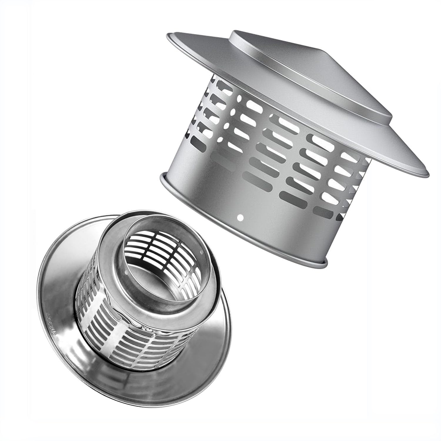Sombrerete de chimenea de acero inoxidable con rejilla protectora para tejados 1