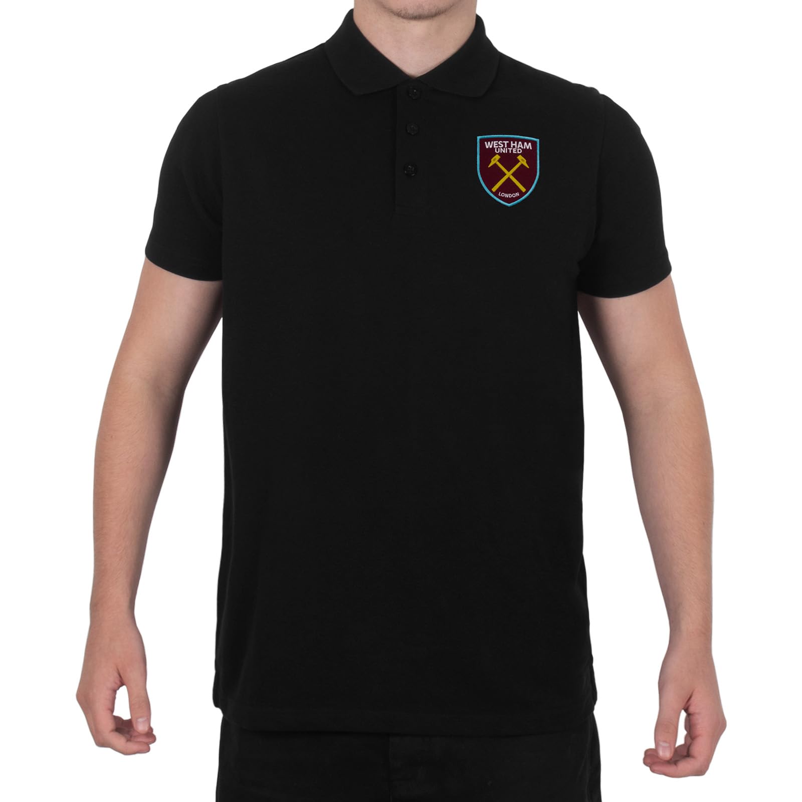 West Ham United Men's Black Fc Official Football Gift Crest Polo Shirt Xxl