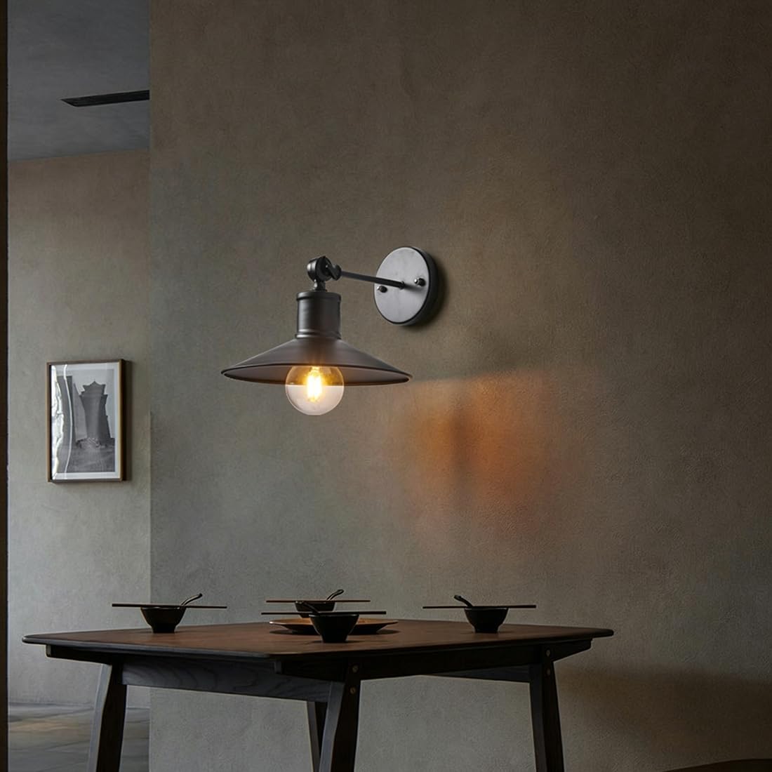 Applique vintage, stile retrò in ferro battuto, illuminazione regolabile verso l'alto e verso il basso, attacco E27, lampada industriale per camera da letto, soggiorno, bar, caffetteria, ristorante,