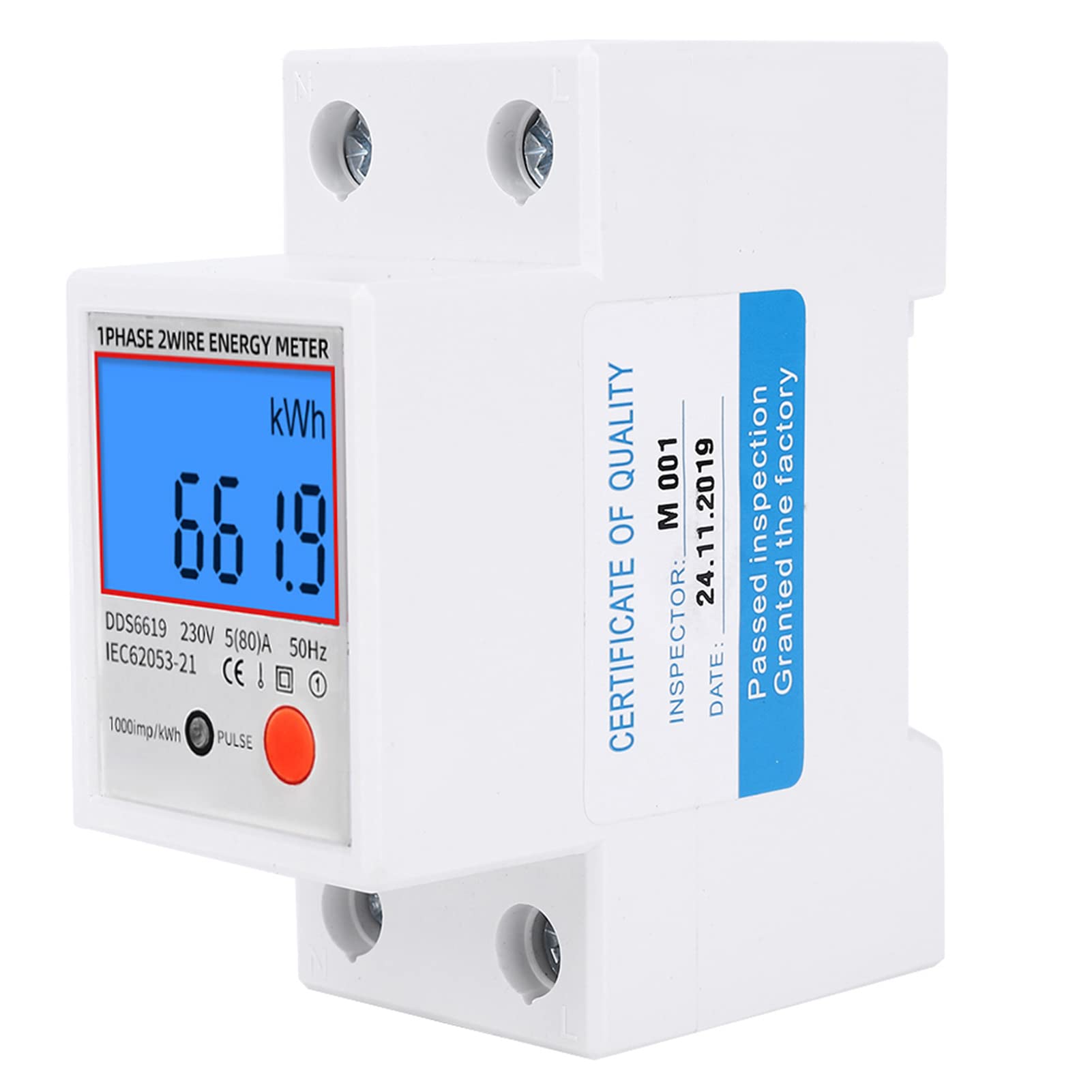 flexman DDS6619~012 Single Phase Energy Meter, 230V 50Hz 5A Kilowatt Electricity Usage Monitor, Multifunction Voltage Current Meter for Home-picture-17