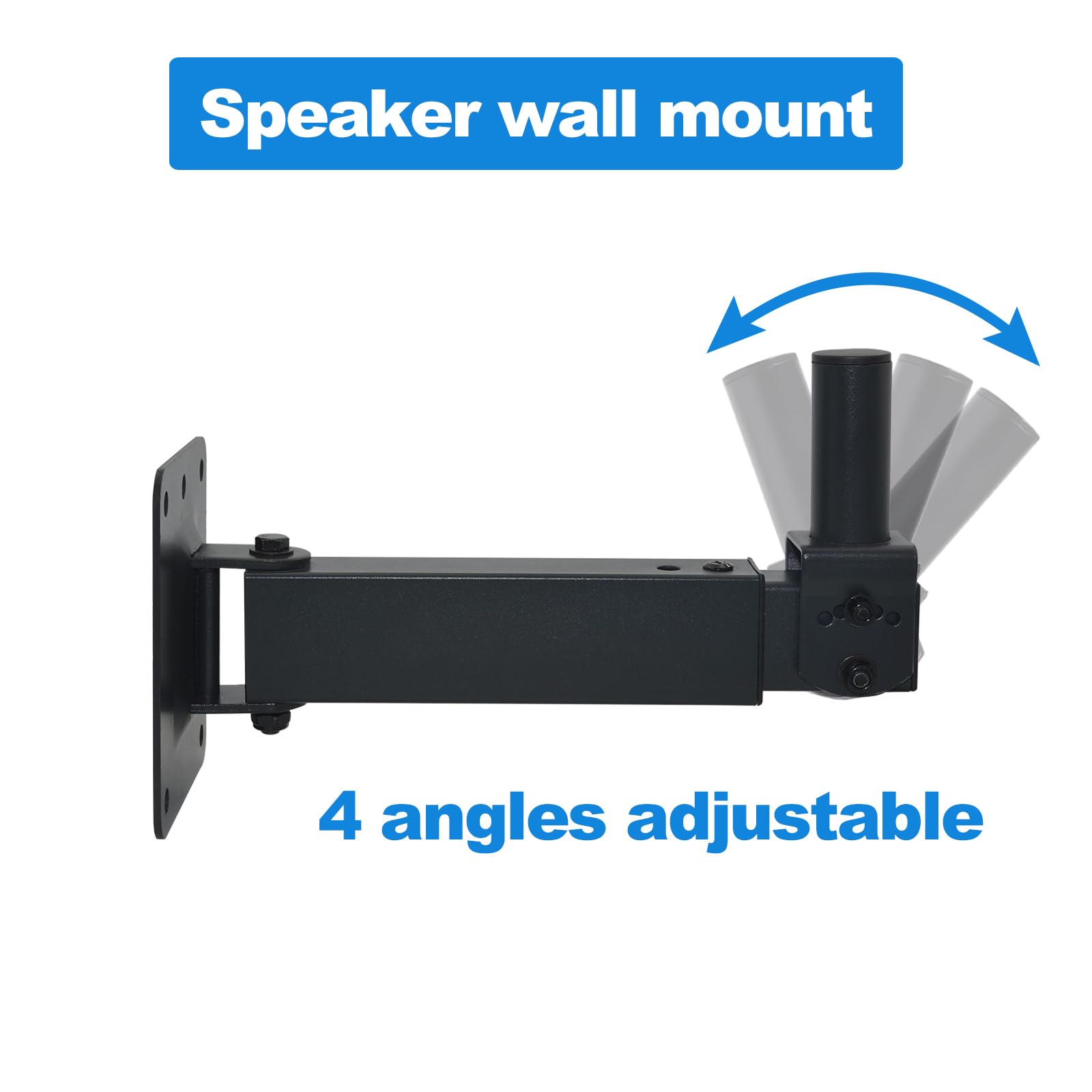 Soporte de Pared Resistente para Altavoz, inclinable y Giratorio Ajustable para Altavoces PA de Audio Profesional, soporta hasta 100 Libras HD-329 (2 Paquetes, Negro)