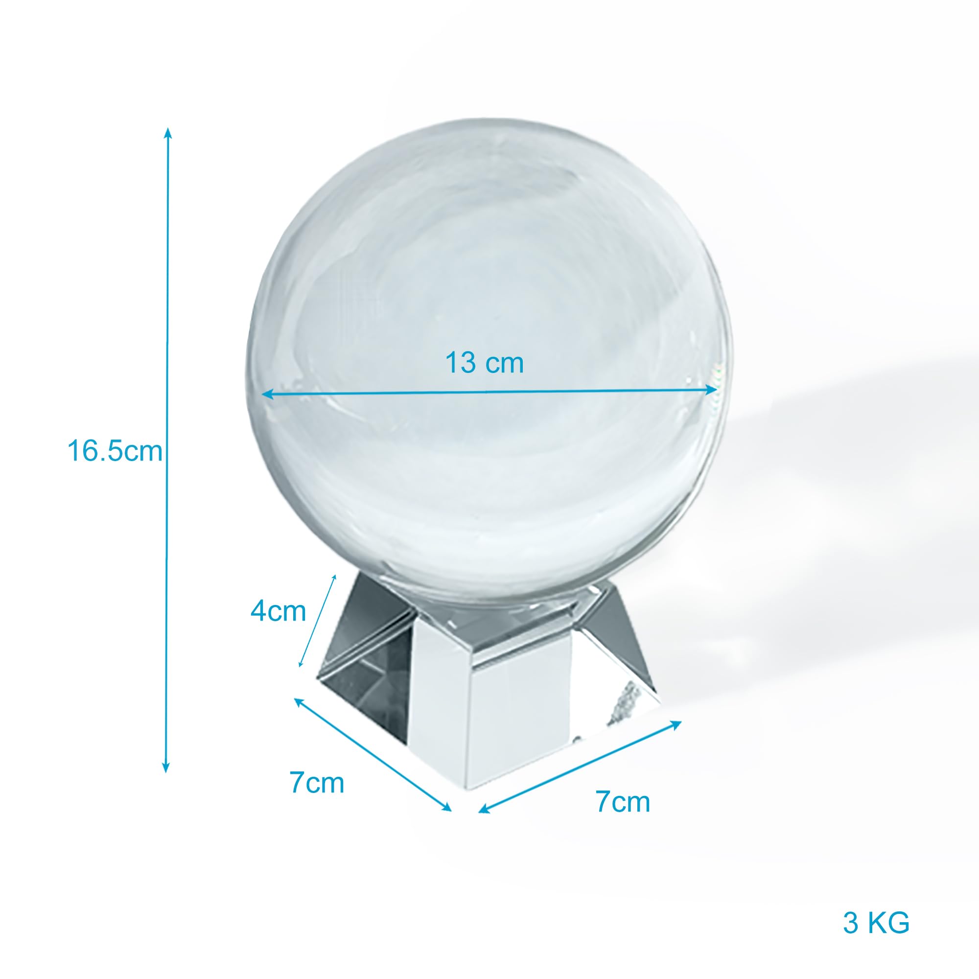 Intirilife Glaskugel mit Ständer in KRISTALL KLAR 130 mm – Kristallkugel mit Glasständer perfekt geeignet für Fotografie, Meditation, Dekoration uvm. – Kristallball Glasball Fotokugel