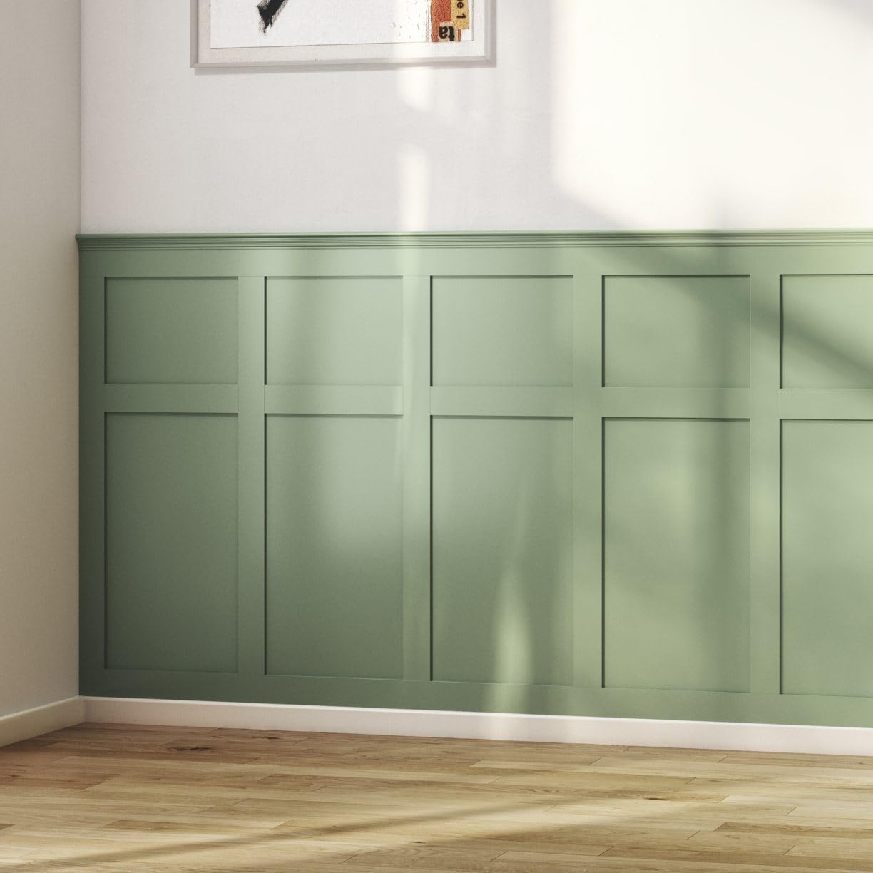 MDF wall Panelling Complete kit, Paintable MDF Strips with Adhesive. 6mm Thick Rails